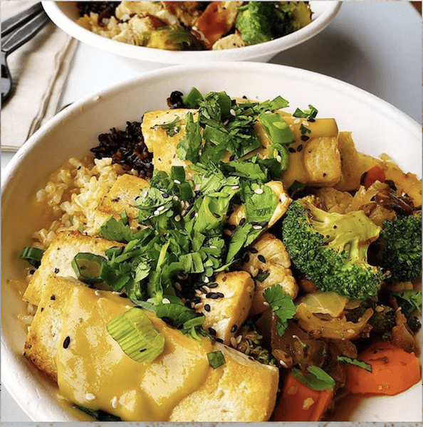 ChopShop rice and protein bowl