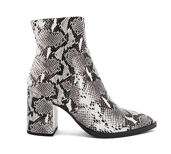 Tony Bianco Brazen Bootie in Natural Snake Photo credit: Revolve