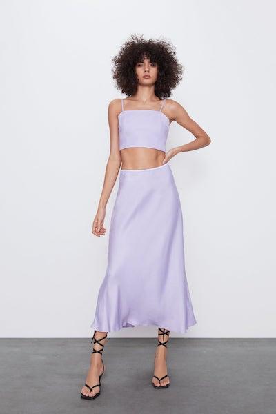 Zara purple satin set