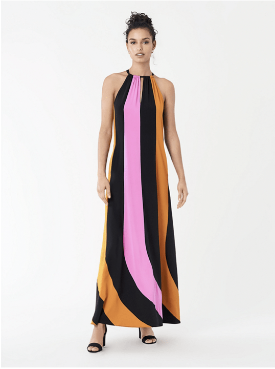 DVF Graphic Color-Blocked Maxi Dress Photo credit: Maria Ryan