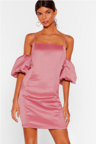 Sleeve Some Room Satin Cold Shoulder Dress from Nasty Gal ($76)