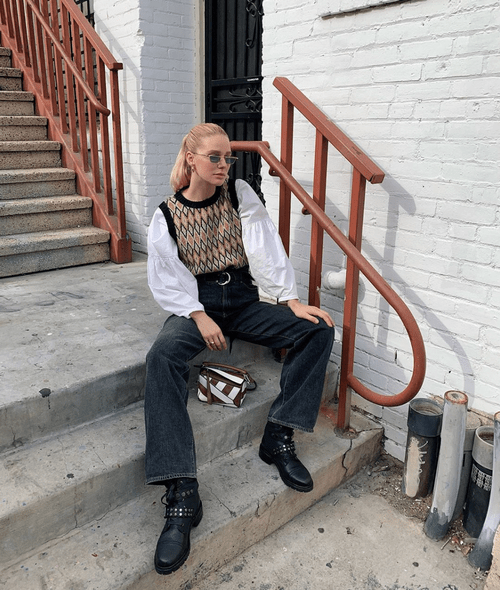 Puffy sleeves elevate any kind of sweater vest.