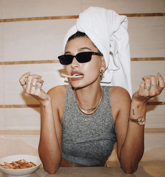 Hailey Bieber in Sunglasses Photo credit: Hailey Bieber