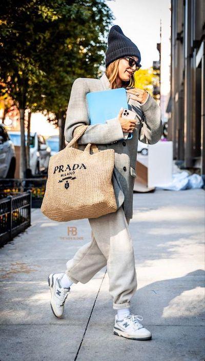 Hailey Beiber in New Balance 550s