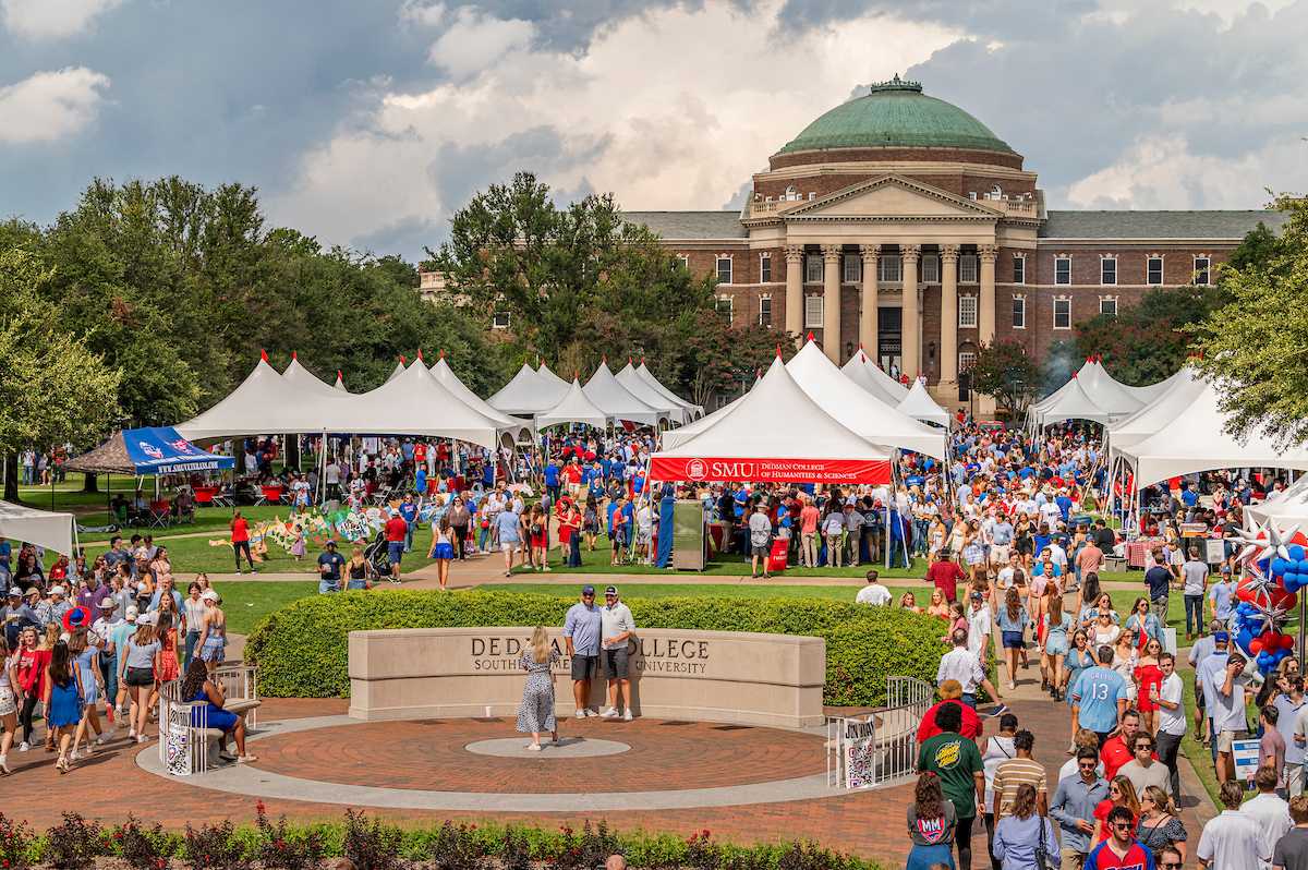 SMU students, faculty, staff and alumni attend the 2021 SMU Homecoming parade, boulevard tailgate and football game, Saturday, October 2, 2021 on the SMU Campus.